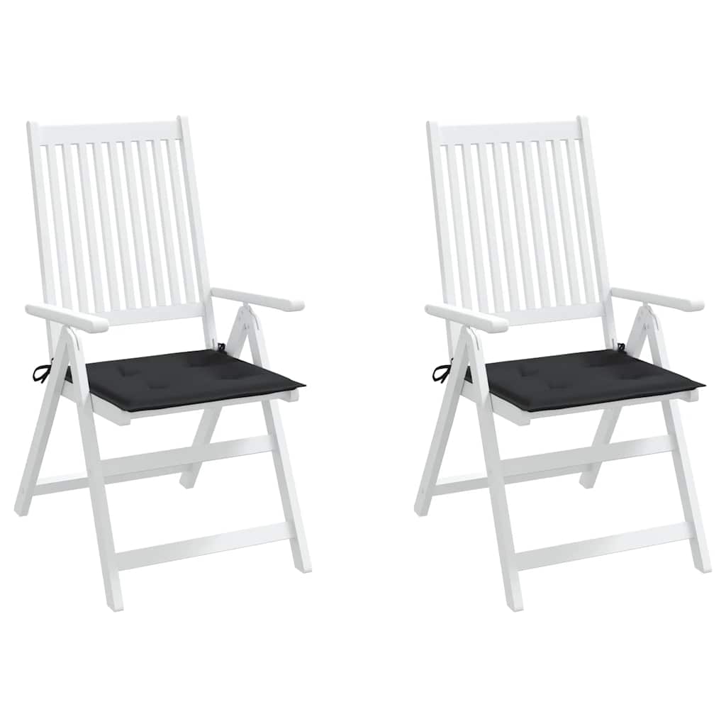 vidaXL Μαξιλάρια Καρέκλας Κήπου 2 τεμ. Μαύρα 50x50x4 εκ. Oxford Ύφασμα