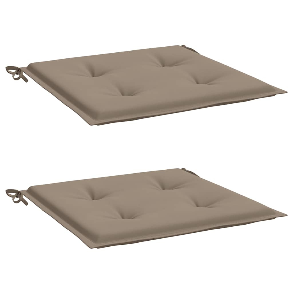 vidaXL Μαξιλάρια Καρέκλας Κήπου 2 τεμ. Taupe 50x50x4 εκ. Oxford Ύφασμα