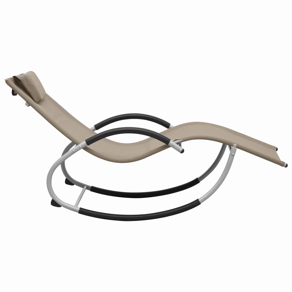 vidaXL Ξαπλώστρα Χρώμα Taupe από Textilene με Μαξιλάρι