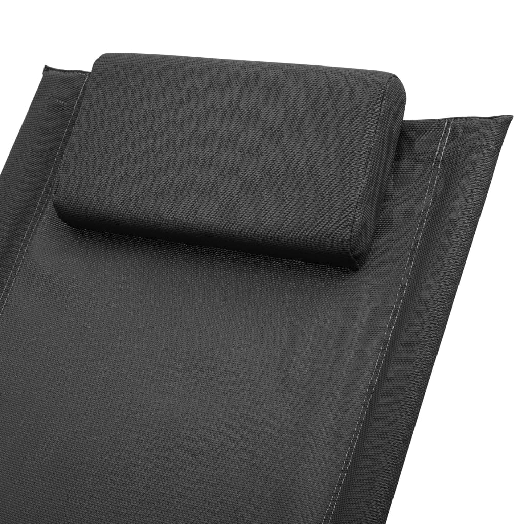 vidaXL Ξαπλώστρα Παιδική Μαύρη Ατσάλινη