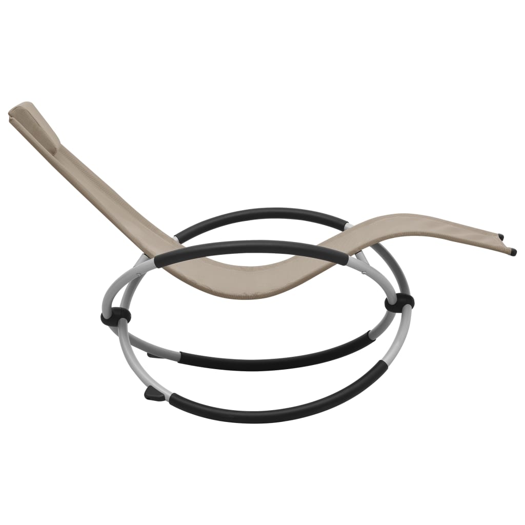 vidaXL Ξαπλώστρα Παιδική Χρώμα Taupe Ατσάλινη