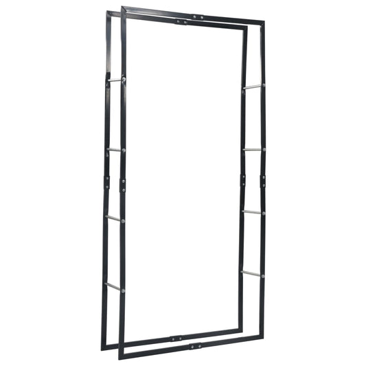 vidaXL Ράφι Καυσόξυλων Μαύρο 100 x 25 x 200 εκ. Ατσάλινο