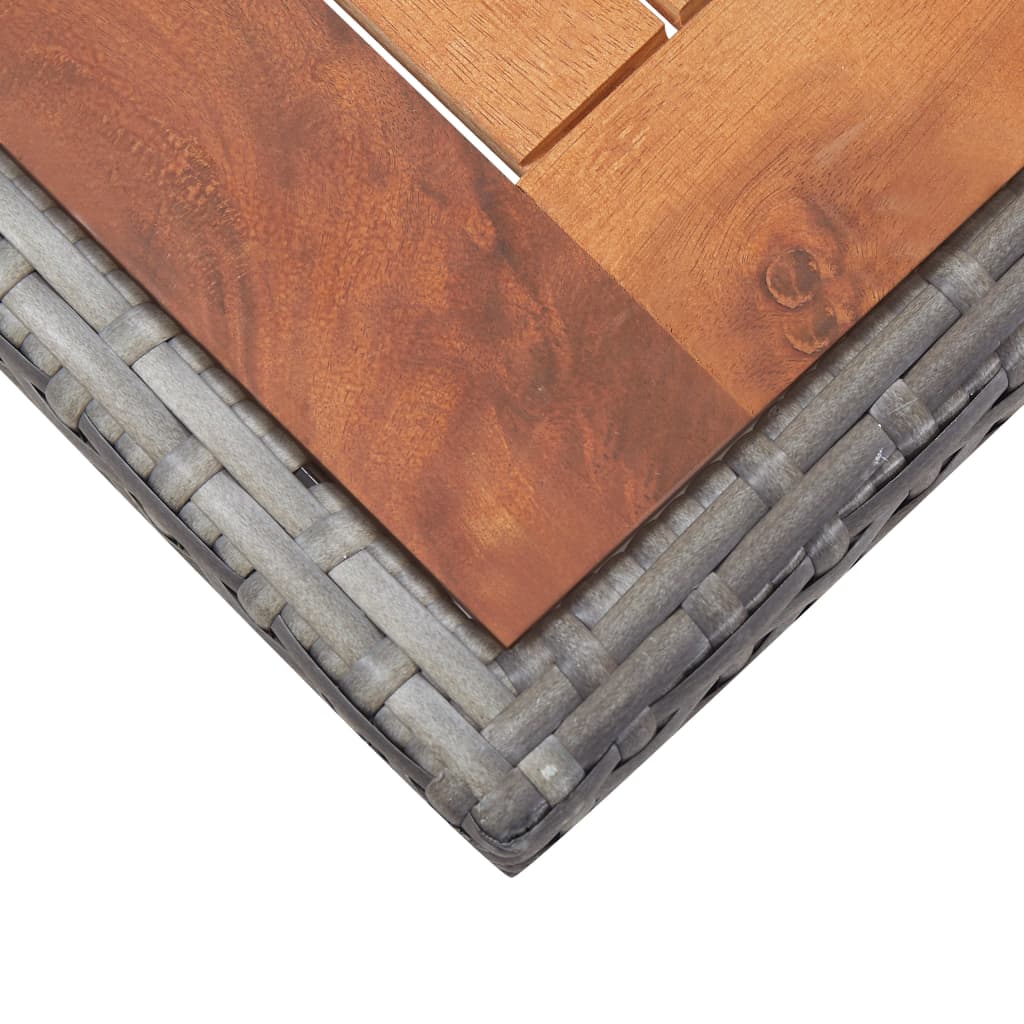 vidaXL Σετ Τραπεζαρίας Εξ. Χώρου 11 τεμ. Ανθρακί Συνθ. Ρατάν/Ακακία