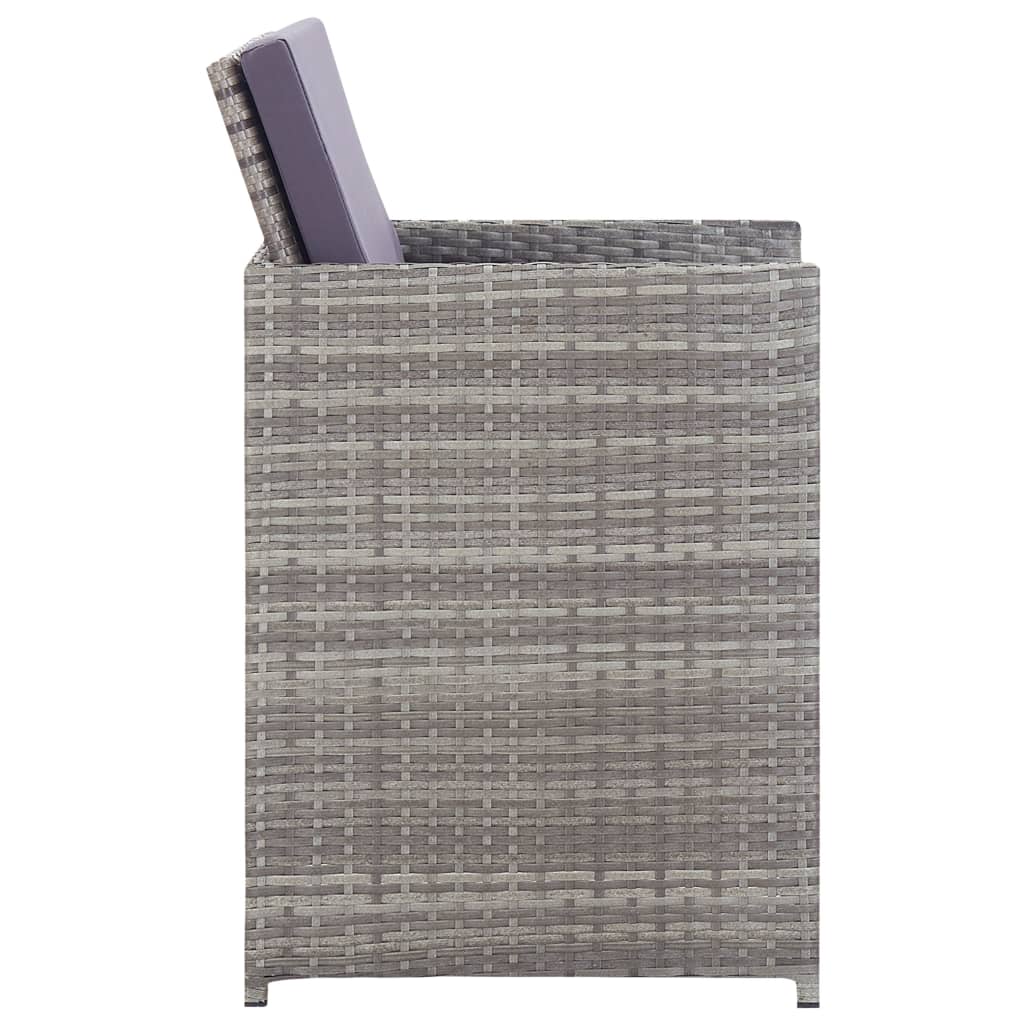 vidaXL Σετ Τραπεζαρίας Εξ. Χώρου 11 τεμ. Ανθρακί Συνθ. Ρατάν/Ακακία