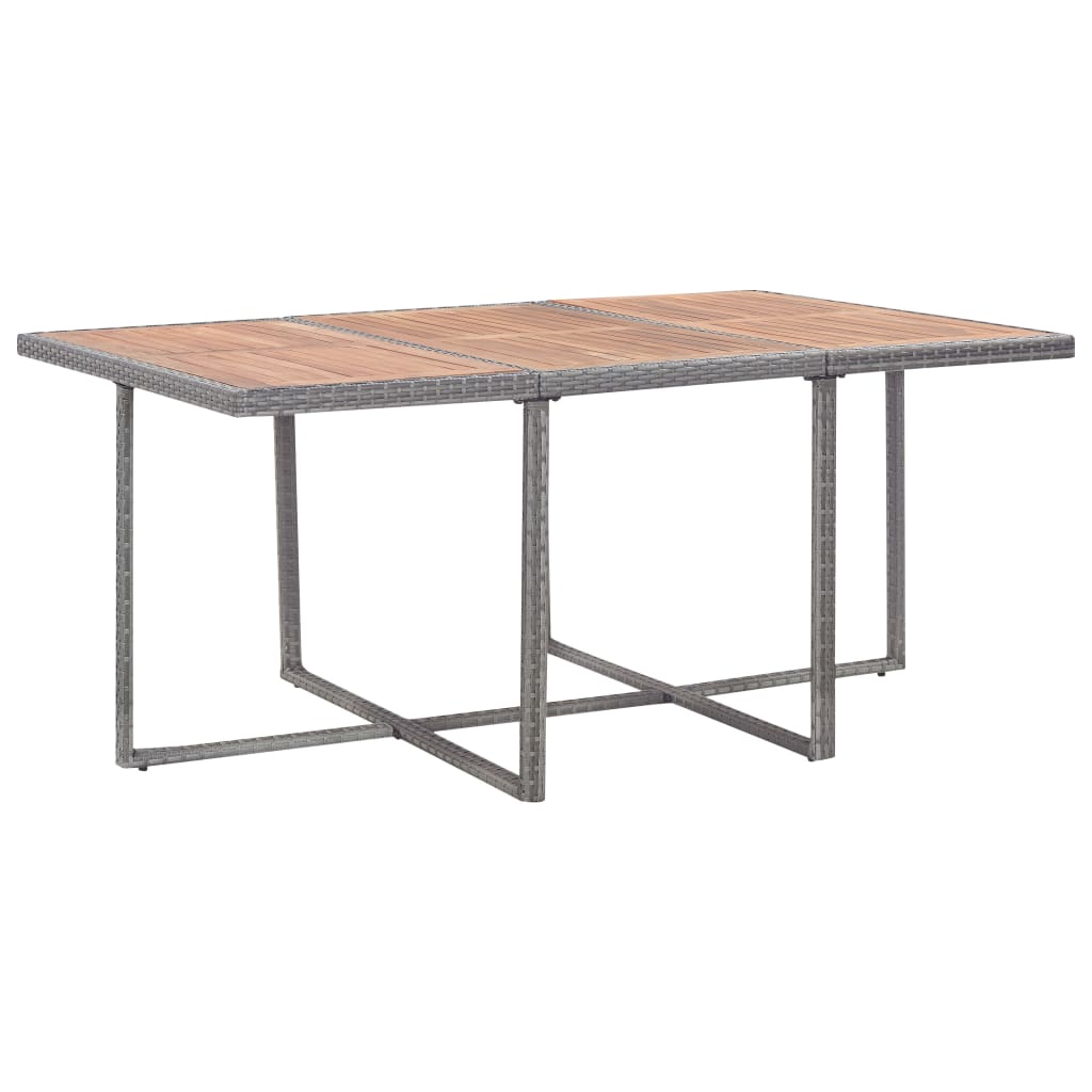 vidaXL Σετ Τραπεζαρίας Εξ. Χώρου 11 τεμ. Γκρι Συνθ. Ρατάν με Μαξιλάρια