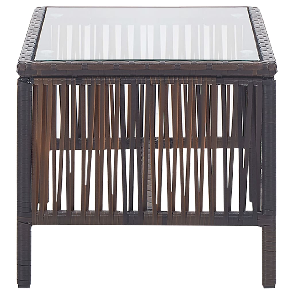 vidaXL Σαλόνι Κήπου 4 Τεμαχίων Καφέ από Συνθετικό Ρατάν με Μαξιλάρια