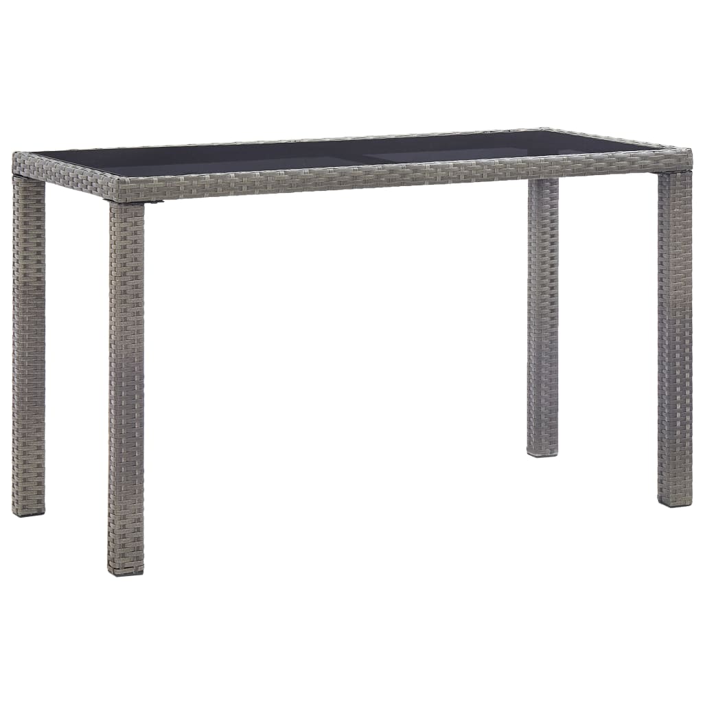 vidaXL Τραπέζι Κήπου Ανθρακί 123 x 60 x 74 εκ. από Συνθετικό Ρατάν