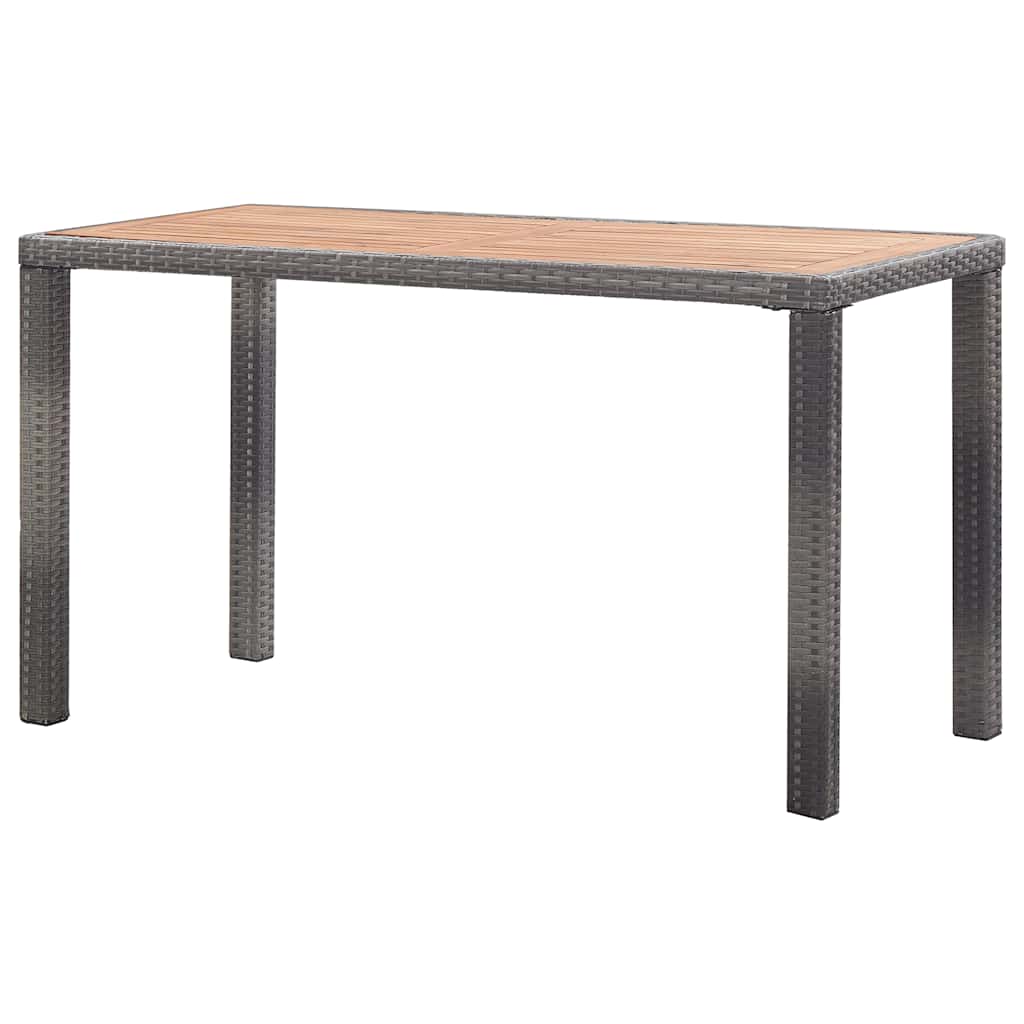vidaXL Τραπέζι Κήπου Ανθρακί/Καφέ 123x60x74 εκ. από Μασίφ Ξύλο Ακακίας