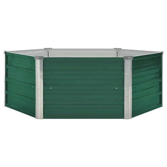 vidaXL Ζαρντινιέρα Ψηλή Πράσινη 129x129x45 εκ. Γαλβανισμένος Χάλυβας