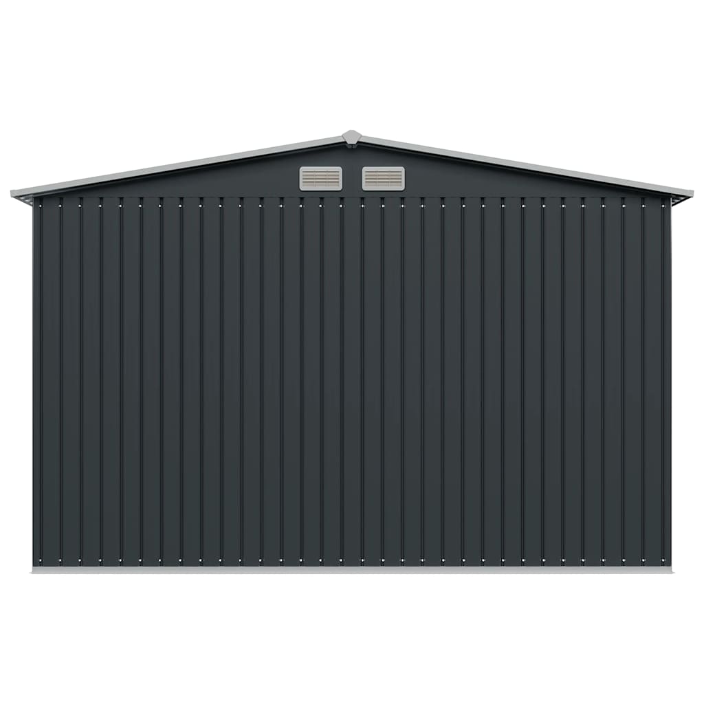 vidaXL Αποθήκη Κήπου Ανθρακί 257 x 205 x 178 εκ. Ατσάλινη