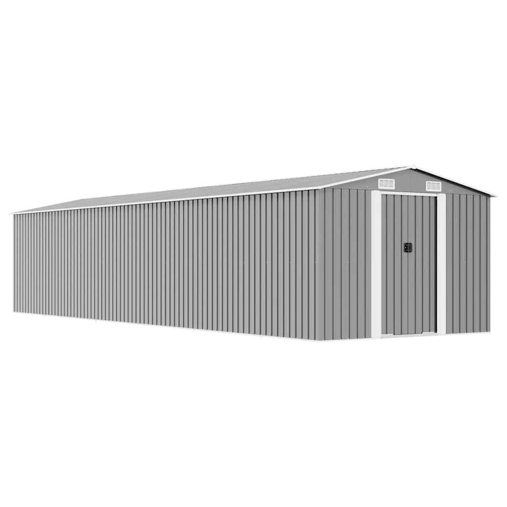 vidaXL Αποθήκη Κήπου Γκρι 257 x 779 x 181 εκ. από Γαλβανισμένο Ατσάλι