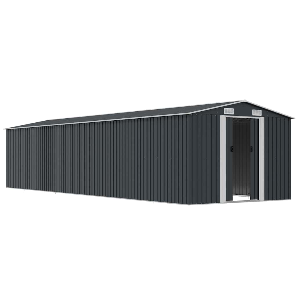 vidaXL Αποθήκη Κήπου Ανθρακί 257 x 779 x 181 εκ. Γαλβανισμένο Ατσάλι