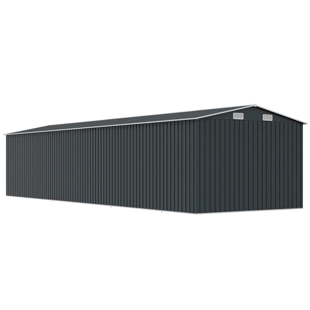vidaXL Αποθήκη Κήπου Ανθρακί 257 x 779 x 181 εκ. Γαλβανισμένο Ατσάλι