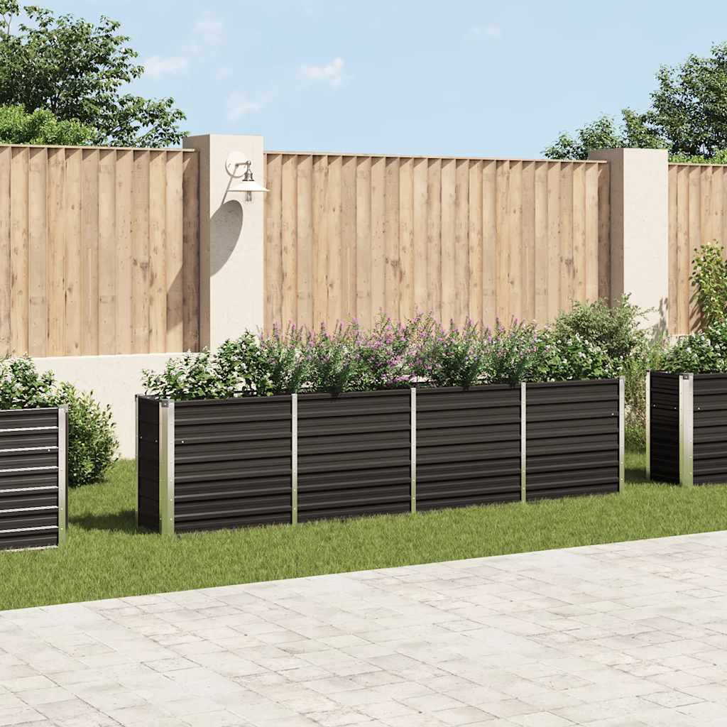 vidaXL Ζαρντινιέρα Ψηλή Ανθρακί 320x40x77 εκ. Γαλβανισμένος Χάλυβας