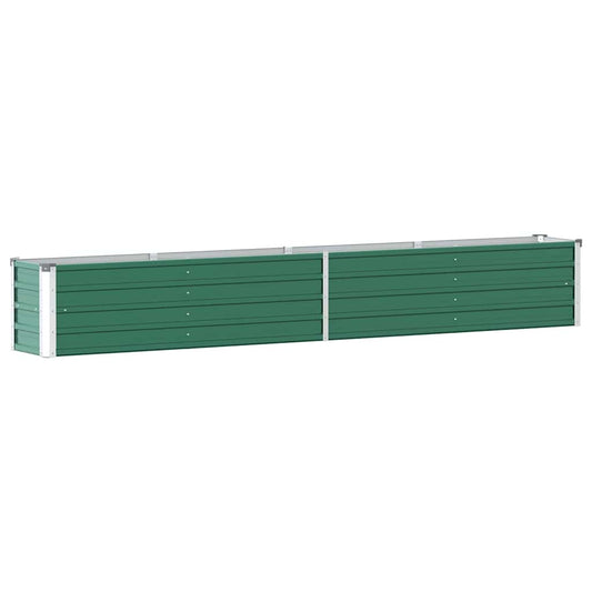 vidaXL Ζαρντινιέρα Υπερυψωμένη Πράσινη 320x40x45 εκ. Γαλβαν. Χάλυβας
