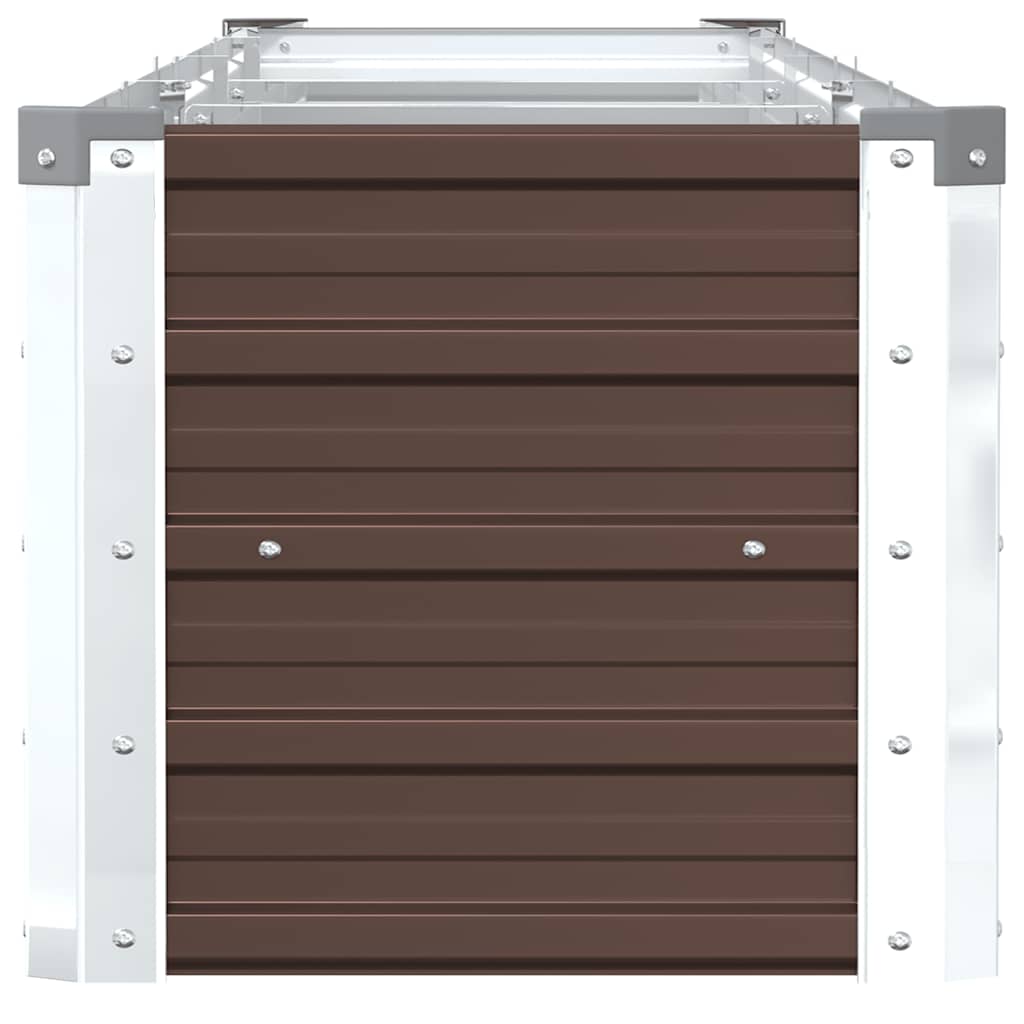 vidaXL Ζαρντινιέρα Υπερυψωμένη Καφέ 320x40x45 εκ. Γαλβανισμ. Χάλυβας