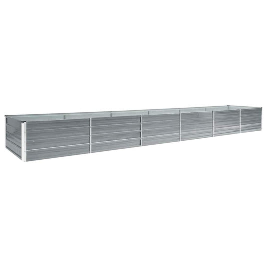 vidaXL Ζαρντινιέρα Υπερυψωμένη Γκρι 480x80x45 εκ. Γαλβαν. Χάλυβας