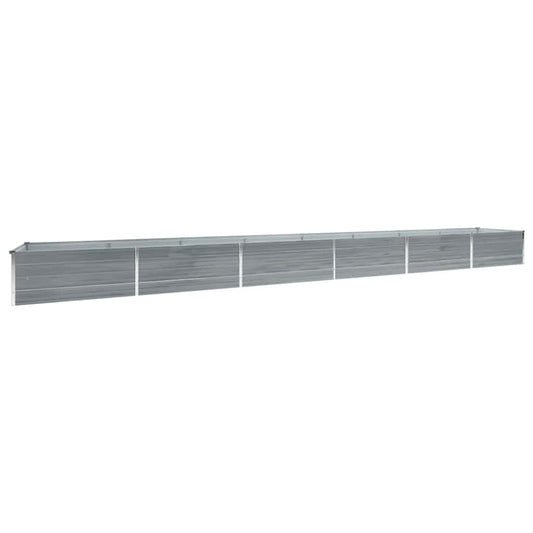 vidaXL Ζαρντινιέρα Υπερυψωμένη Γκρι 600x80x45 εκ. Γαλβαν. Χάλυβας