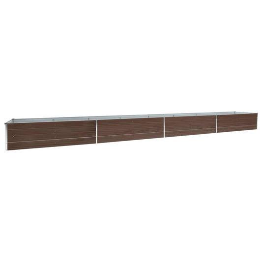 vidaXL Ζαρντινιέρα Υπερυψωμένη Καφέ 600x80x45 εκ. Γαλβαν. Χάλυβας