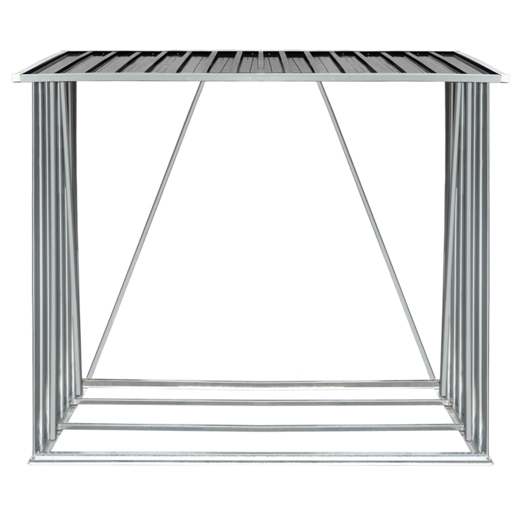 vidaXL Υπόστεγο Αποθήκευσης Ξύλων Κήπου Ανθρακί 163x83x154 εκ. Ατσάλι