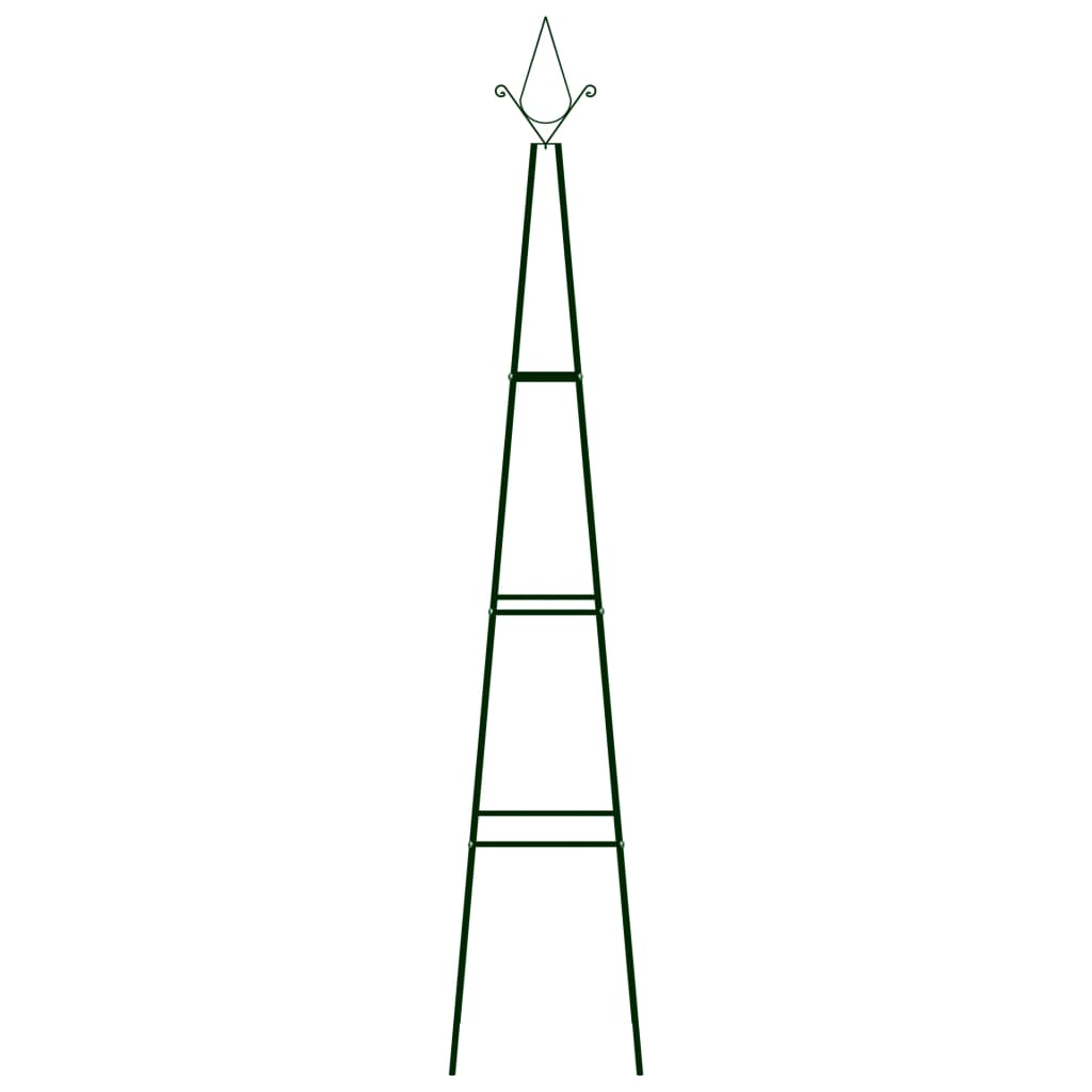 vidaXL Στηρίγματα Αναρριχ. Φυτών 2 τεμ Σκ.Πράσινο 35x35x195 εκ. Σίδερο