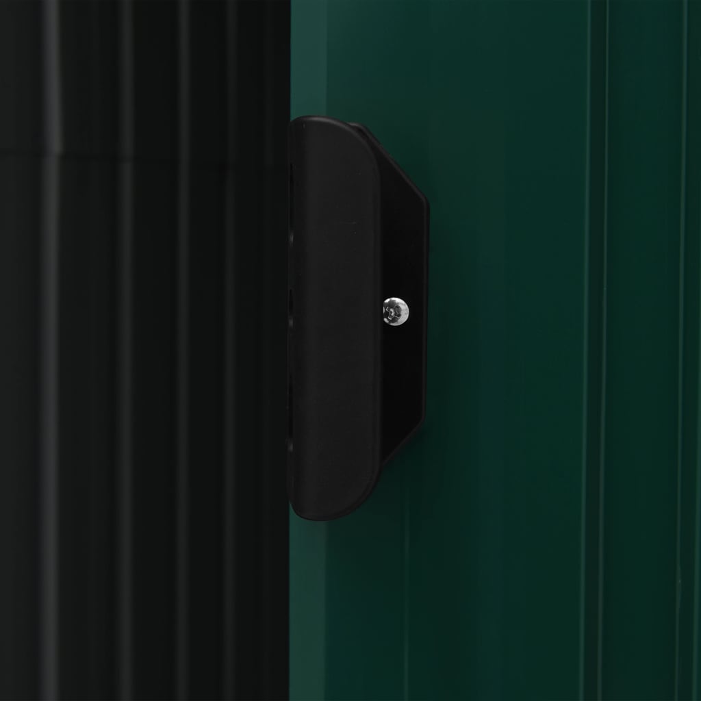 vidaXL Αποθήκη Κήπου με Ράφια Πράσινη 205 x 130 x 183 εκ. Σιδερένια