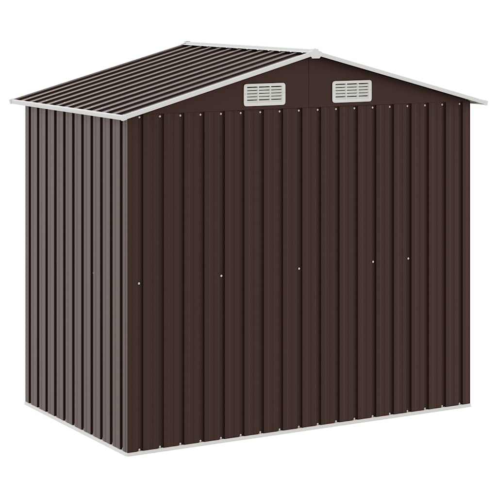 vidaXL Αποθήκη Κήπου με Ράφια Καφέ 205 x 130 x 183 εκ. Σιδερένια