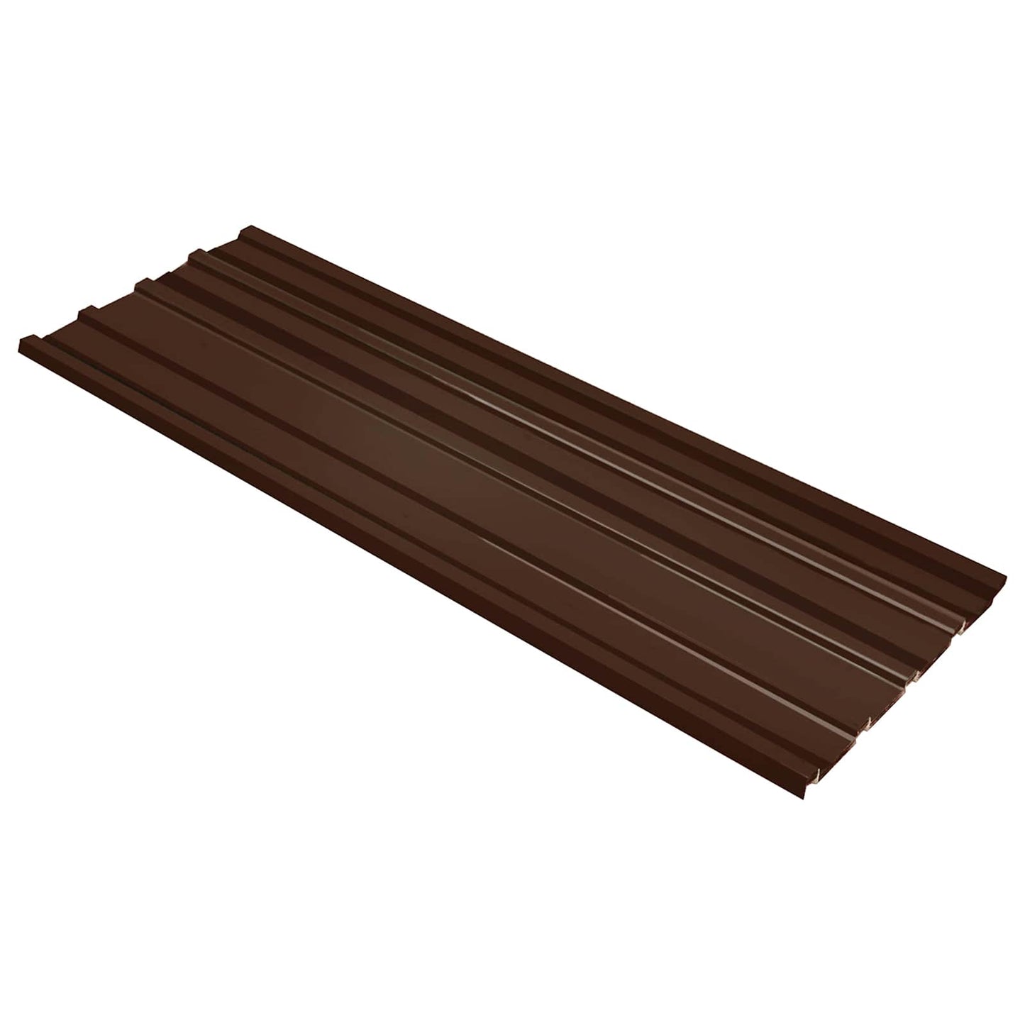 vidaXL Πάνελ οροφής 12 pcs Καφέ 129 x 45 εκ. Γαλβανισμένος χάλυβας