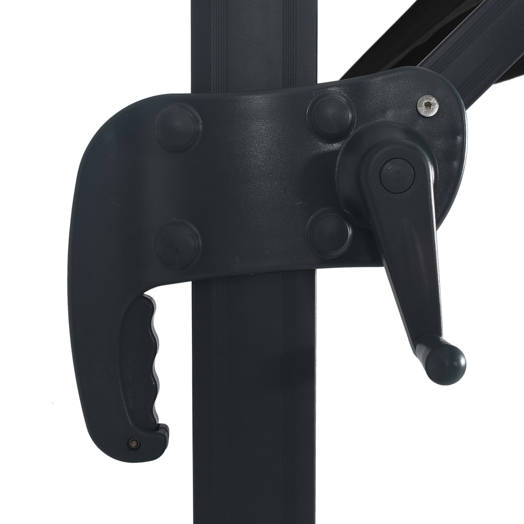 vidaXL Cantilever Ομπρέλα με LED, κοντάρι αλουμινίου 400x300 cm Μαύρη