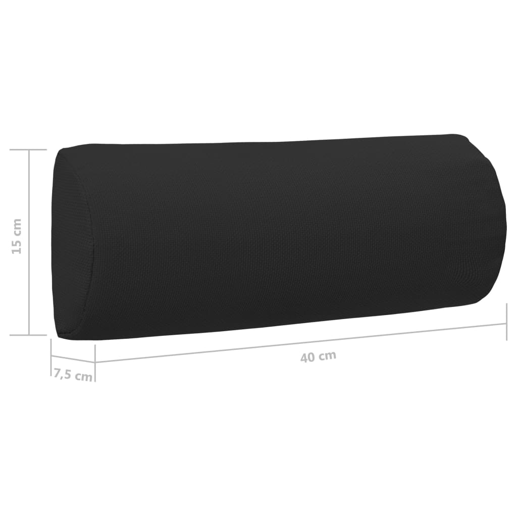 vidaXL Προσκέφαλο Σεζλόνγκ Μαύρο 40 x 7,5 x 15 εκ. από Textilene