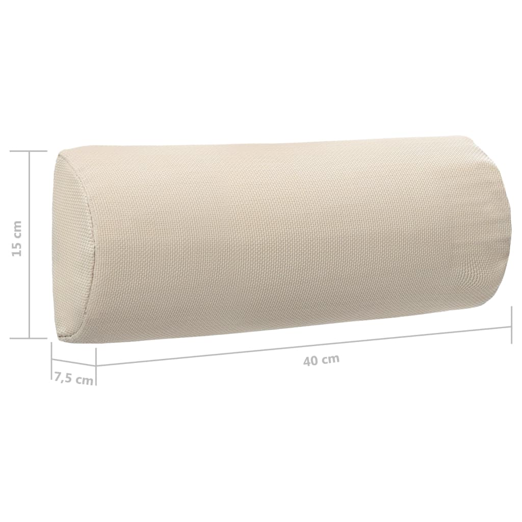 vidaXL Προσκέφαλο Σεζλόνγκ Κρεμ 40 x 7,5 x 15 εκ. από Textilene