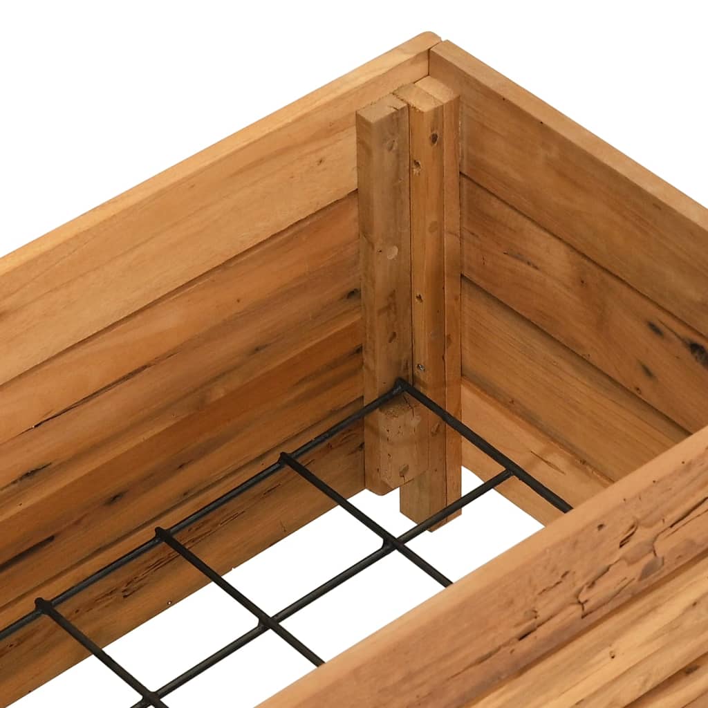 vidaXL Ζαρντινιέρα Υπερυψωμένη 100x40x38 εκ. Ανακυκλ. Ξύλο Teak/Ατσάλι