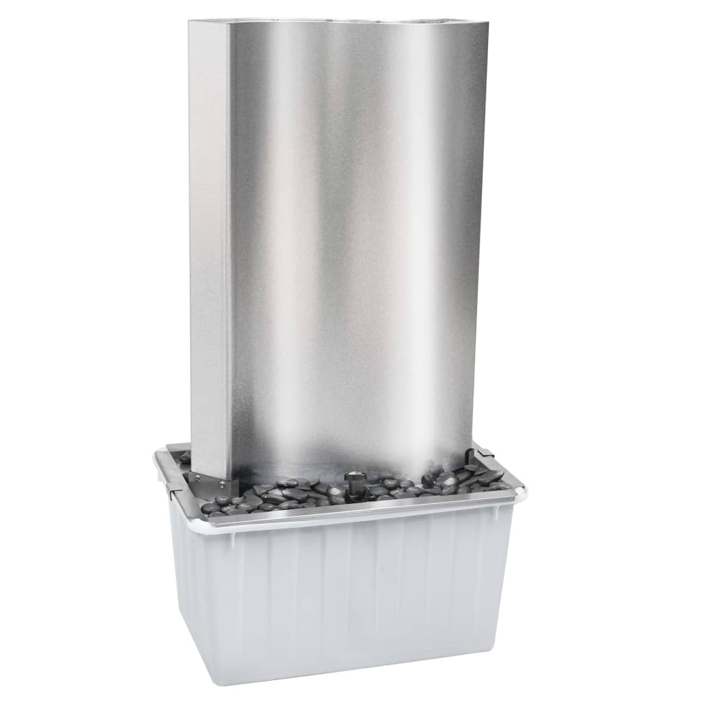 vidaXL Σιντριβάνι Κήπου Ασημί 60,2x37x122,1 εκ. από Ανοξείδωτο Ατσάλι