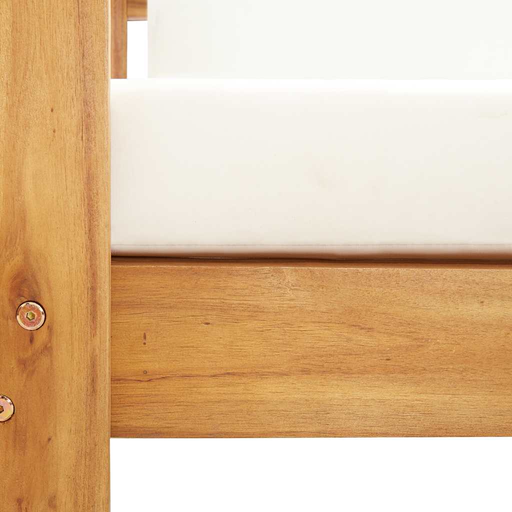 vidaXL Πολυθρόνα Κήπου από Μασίφ Ξύλο Ακακίας με Κρεμ Μαξιλάρι