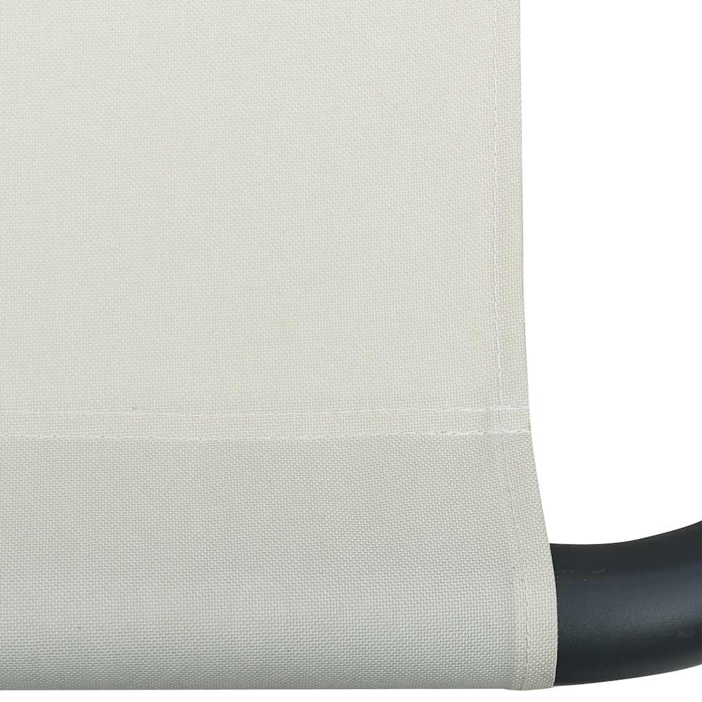 vidaXL Ξαπλώστρα - Κρεβάτι Διπλή Λευκό Κρεμ με Σκίαστρο και Μαξιλάρια