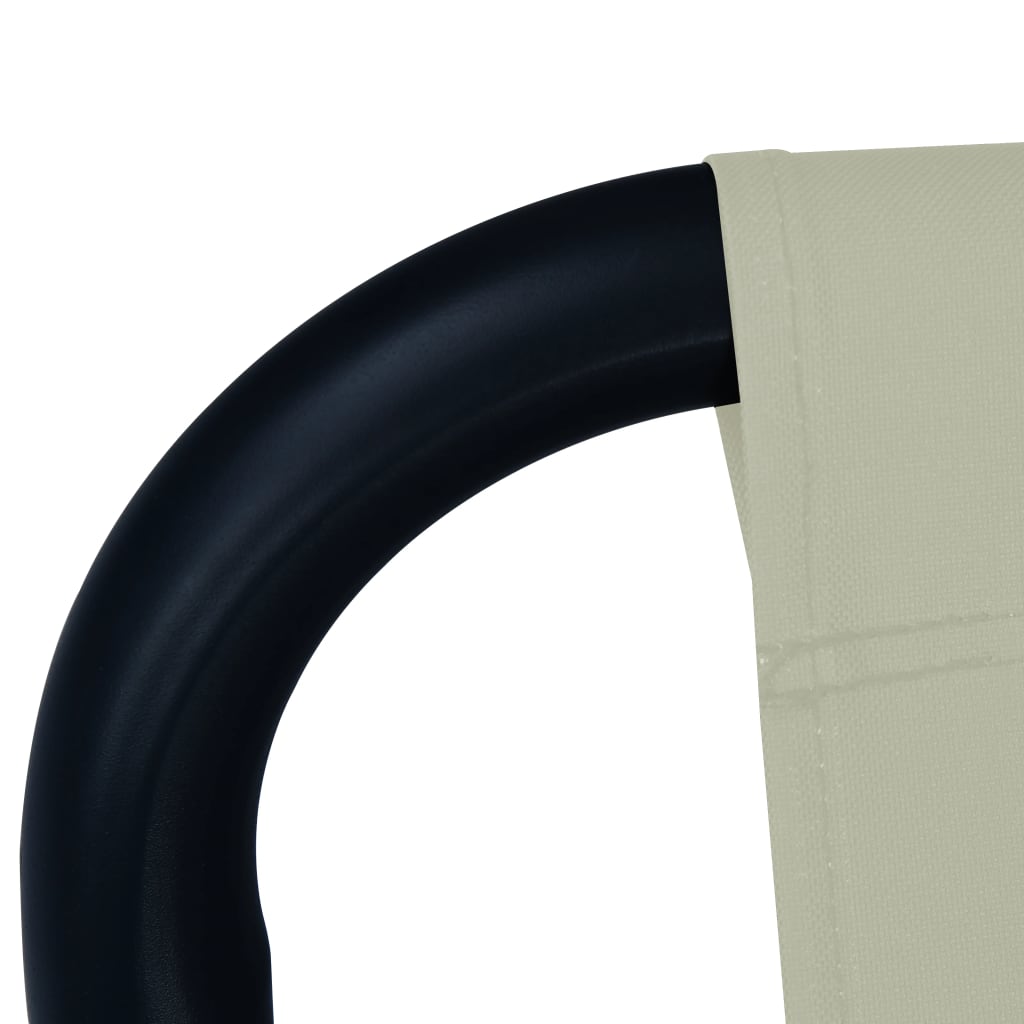 vidaXL Ξαπλώστρα - Κρεβάτι Κήπου Κρεμ 200 x 90 εκ. από Ατσάλι