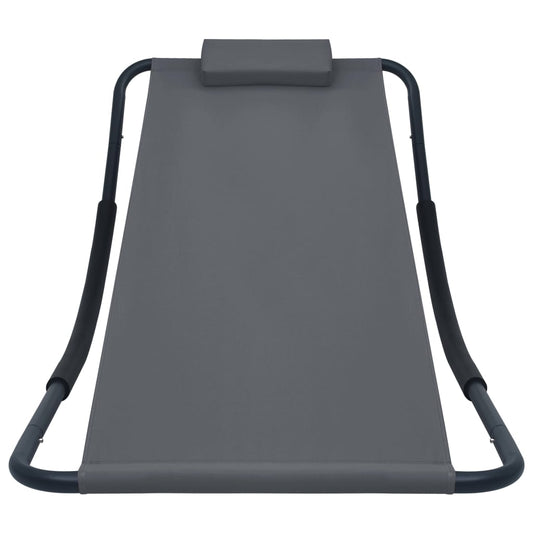 vidaXL Ξαπλώστρα - Κρεβάτι Κήπου Γκρι 200 x 90 εκ. από Ατσάλι