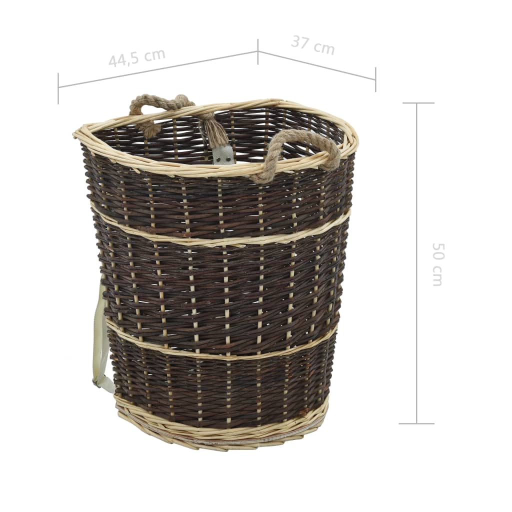 vidaXL Καλάθι Πλάτης για Μεταφορά Ξύλων 44,5x37x50 εκ. από Φυσική Ιτιά