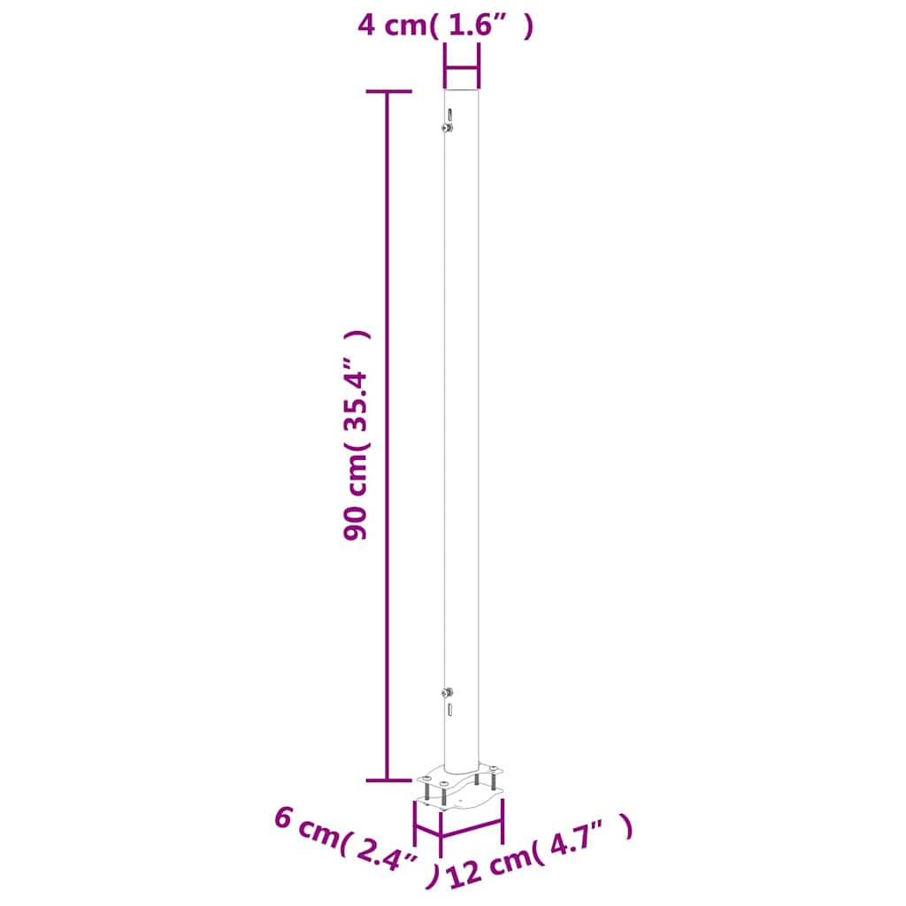 vidaXL Σκίαστρο Πλαϊνό Συρόμενο Βεράντας Κόκκινο 140 x 300 εκ.
