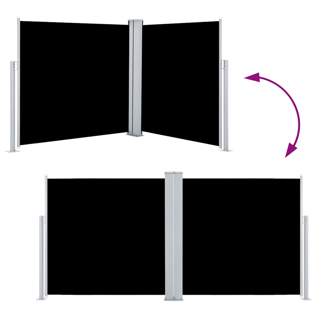 vidaXL Σκίαστρο Πλαϊνό Συρόμενο Μαύρο 100 x 600 εκ.