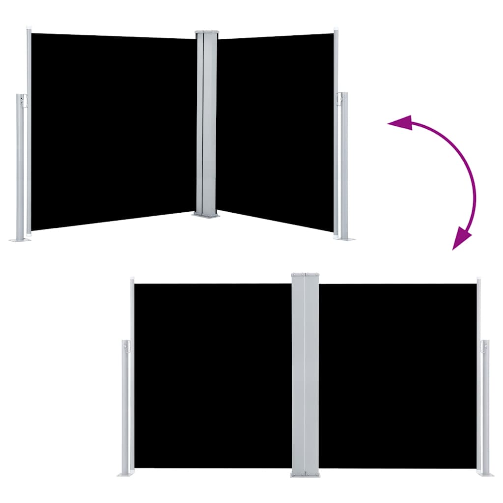 vidaXL Σκίαστρο Πλαϊνό Συρόμενο Μαύρο 140 x 600 εκ.