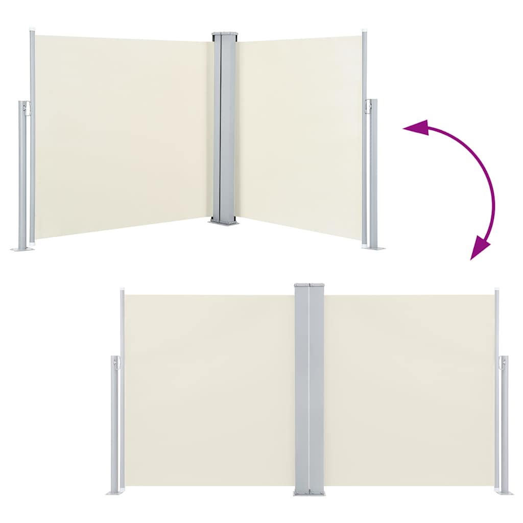 vidaXL Σκίαστρο Πλαϊνό Συρόμενο Κρεμ 140 x 600 εκ.