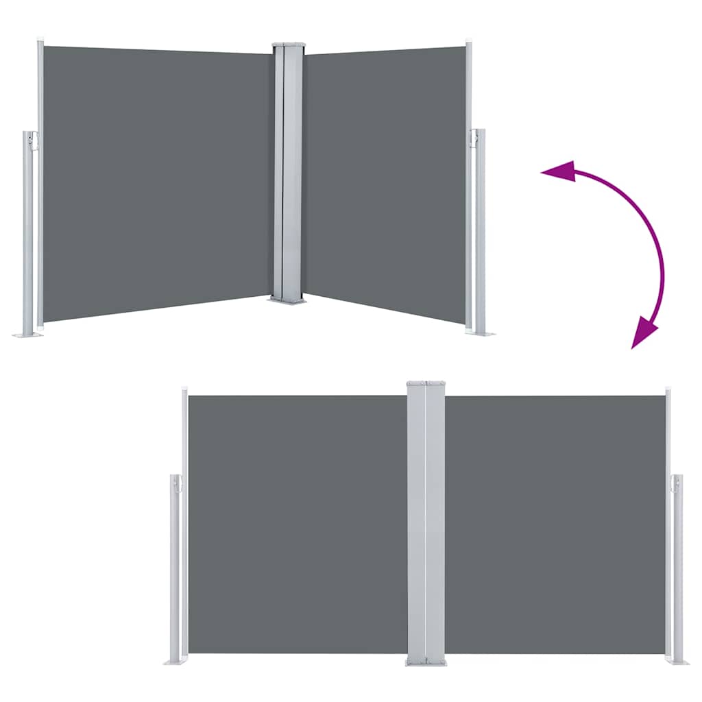 vidaXL Σκίαστρο Πλαϊνό Συρόμενο Ανθρακί 140 x 600 εκ.