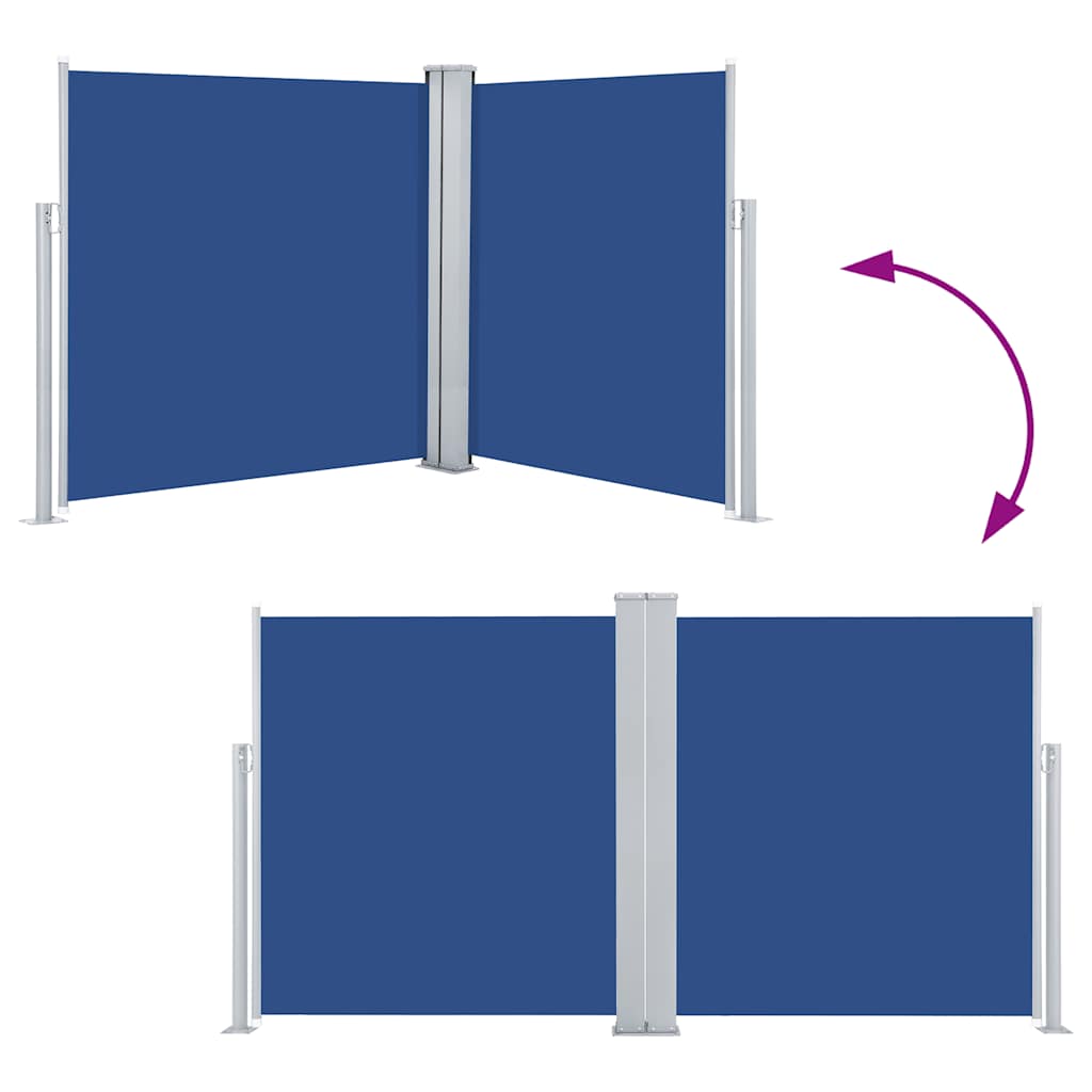 vidaXL Σκίαστρο Πλαϊνό Συρόμενο Μπλε 160 x 600 εκ.