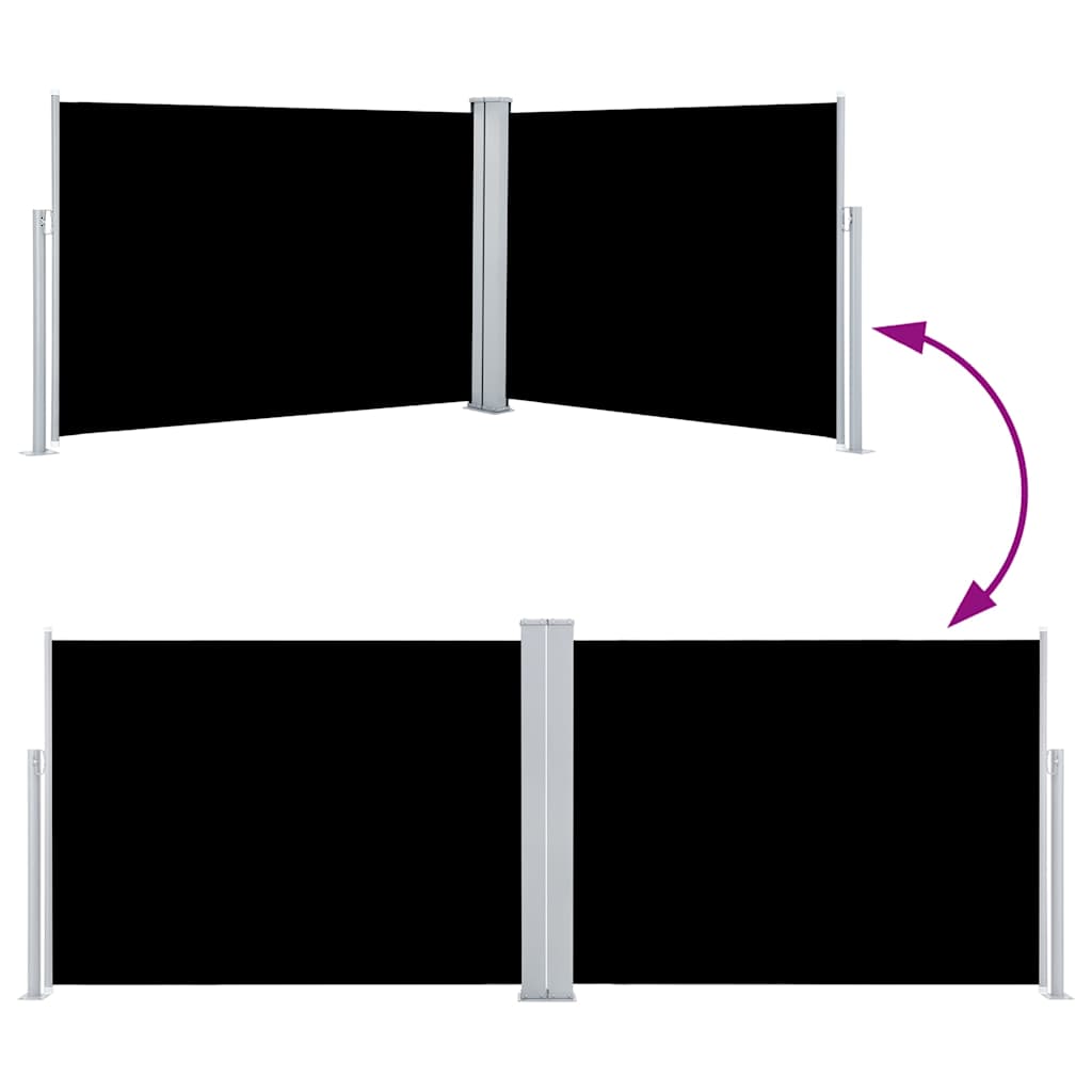 vidaXL Σκίαστρο Πλαϊνό Συρόμενο Μαύρο 120 x 1000 εκ.