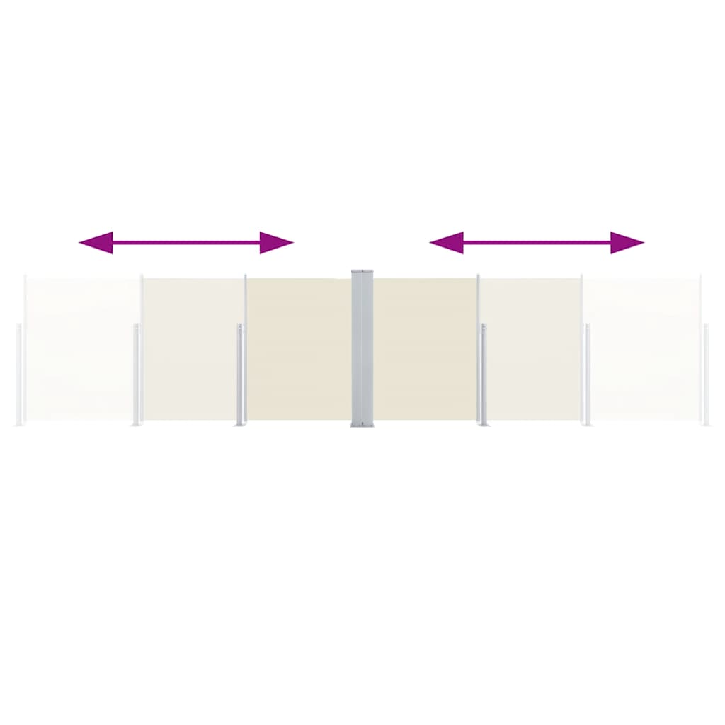 vidaXL Σκίαστρο Πλαϊνό Συρόμενο Κρεμ 120 x 1000 εκ.