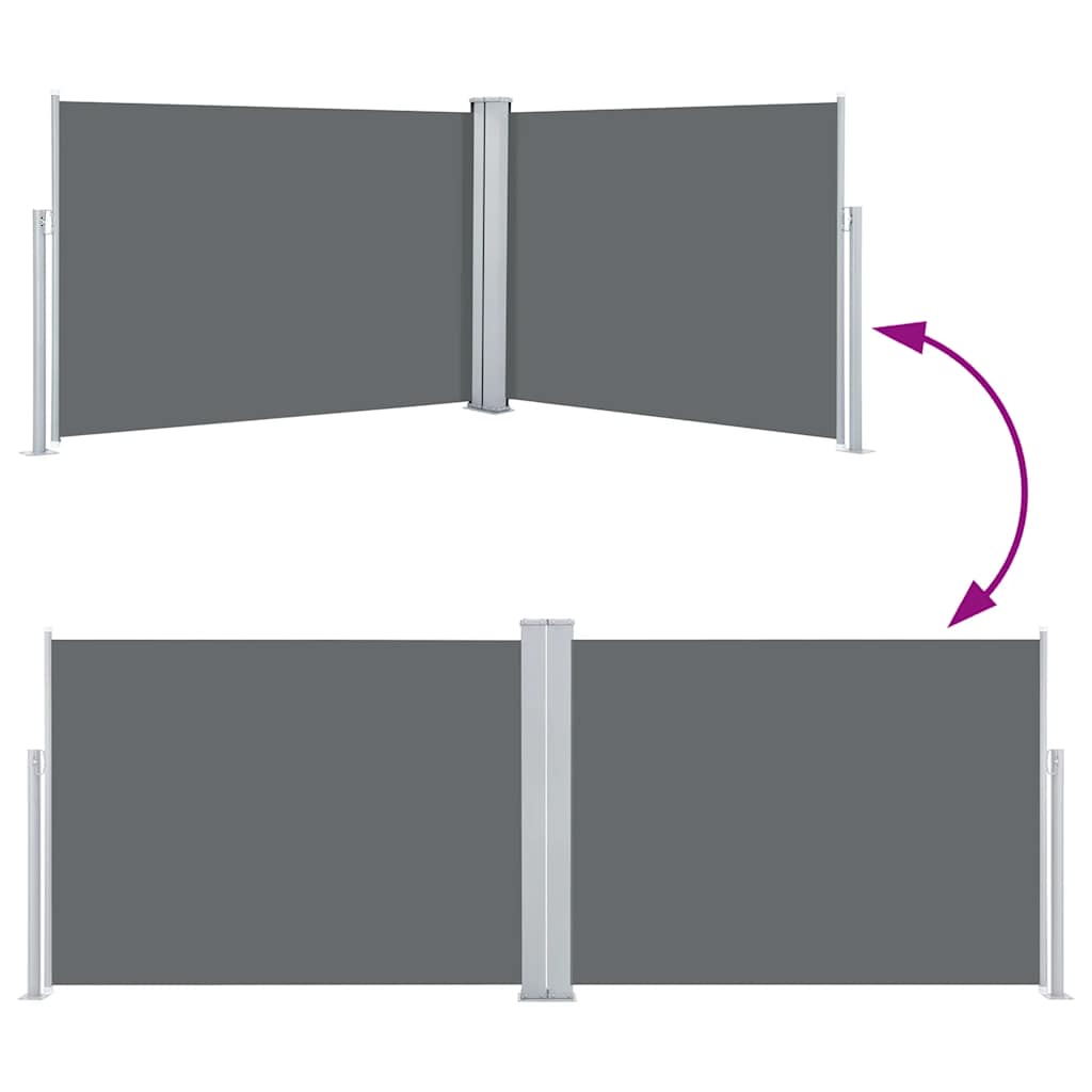 vidaXL Σκίαστρο Πλαϊνό Συρόμενο Ανθρακί 120 x 1000 εκ.