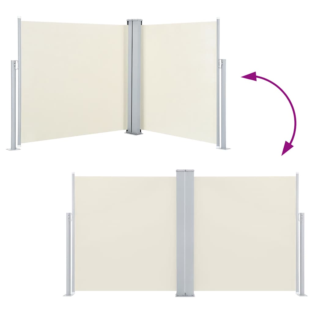 vidaXL Σκίαστρο Πλαϊνό Συρόμενο Κρεμ 140 x 1000 εκ.