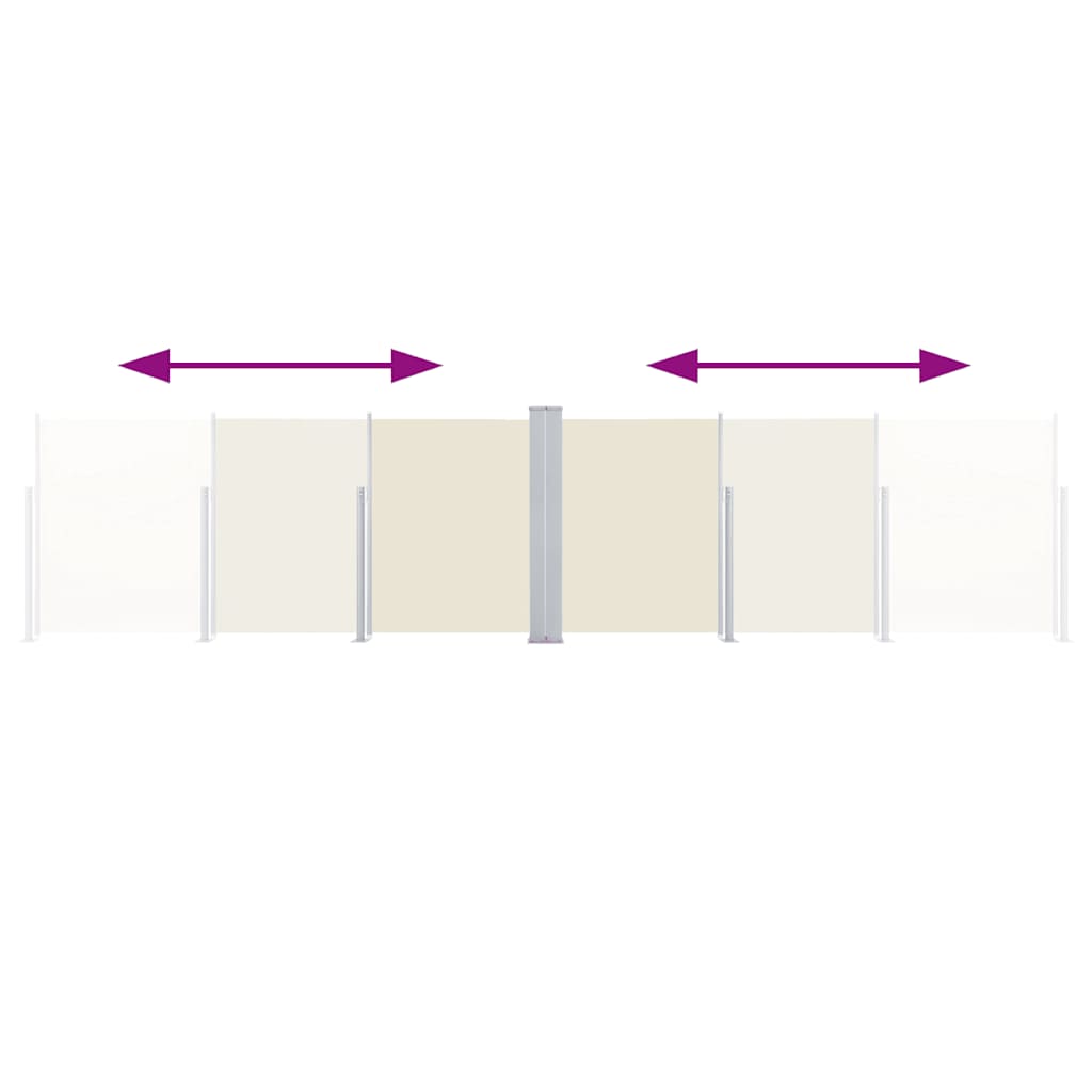 vidaXL Σκίαστρο Πλαϊνό Συρόμενο Κρεμ 140 x 1000 εκ.