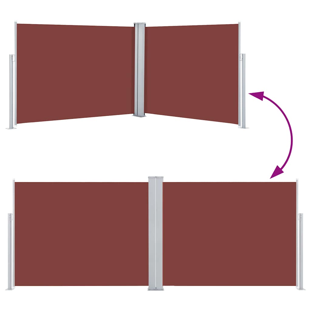 vidaXL Σκίαστρο Πλαϊνό Συρόμενο Καφέ 140 x 1000 εκ.